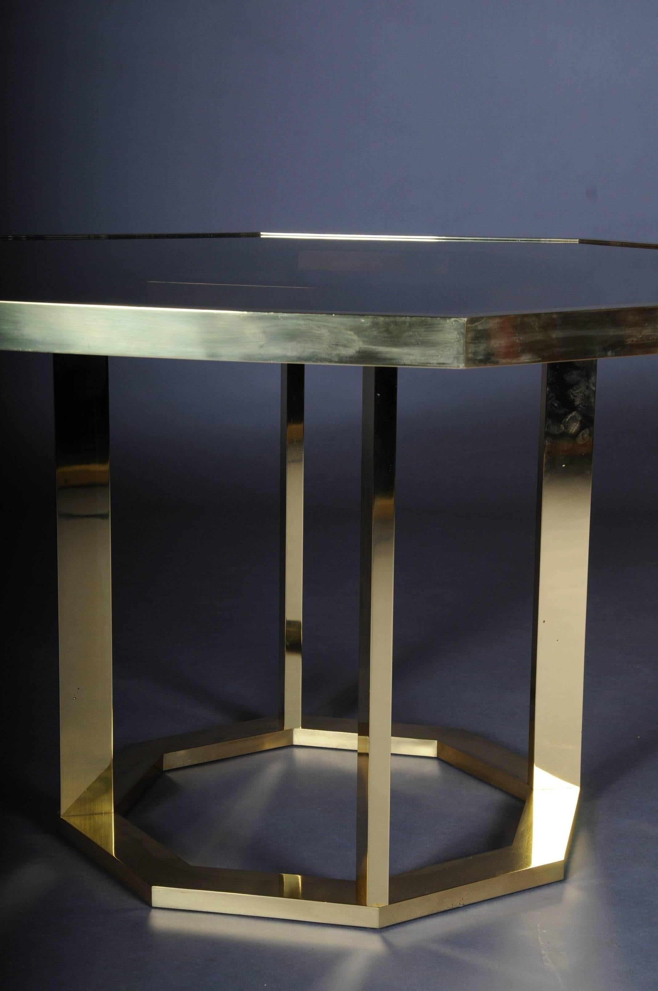 20th Century Unique Romeo Rega Salon Table, Polished Brass For Sale