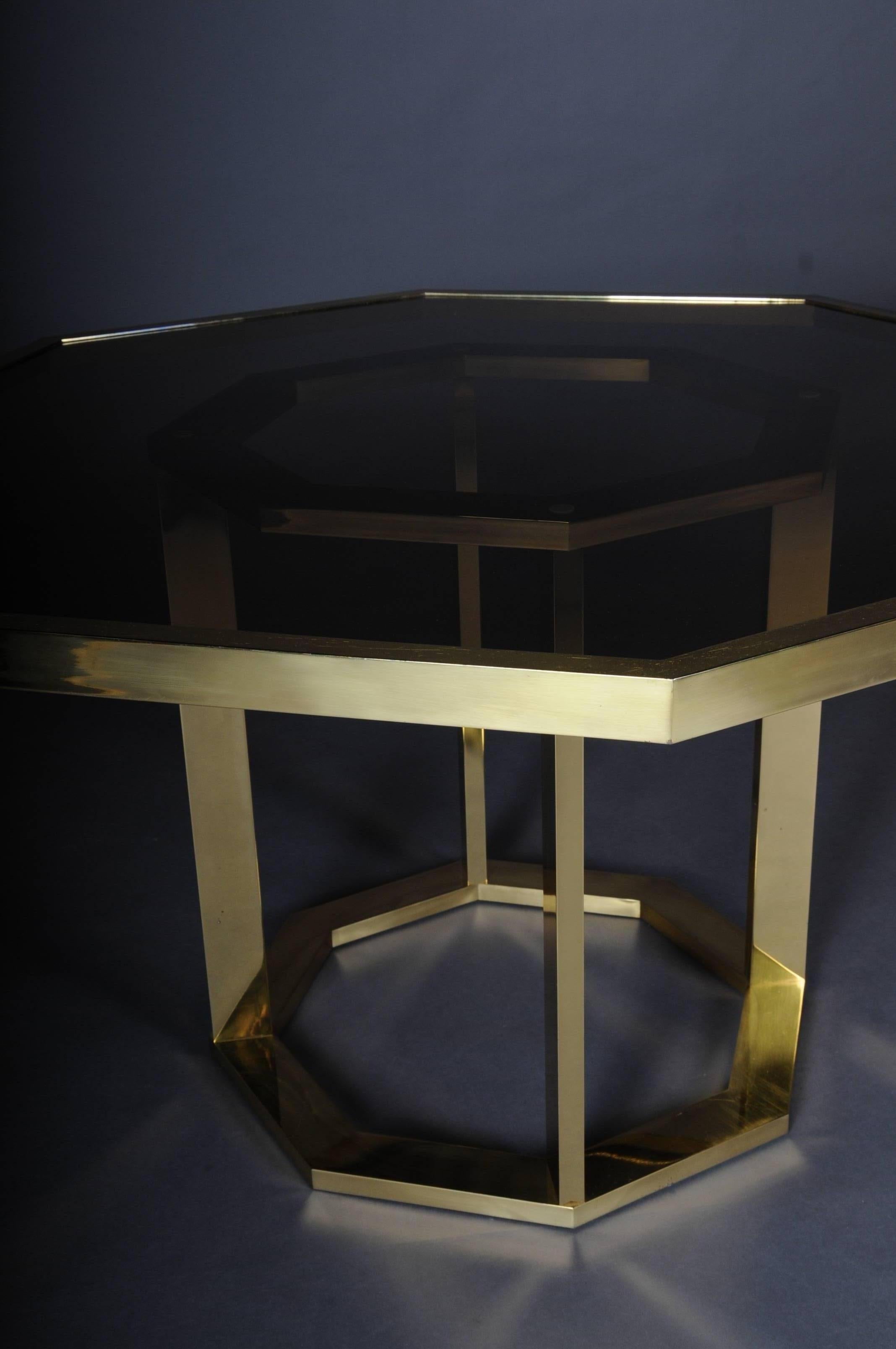 Unique Romeo Rega Salon Table, Polished Brass For Sale 2