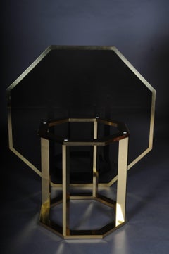 Unique Romeo Rega Salon Table, Polished Brass