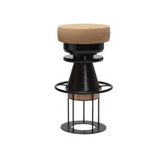 Tembo Black Stool, High