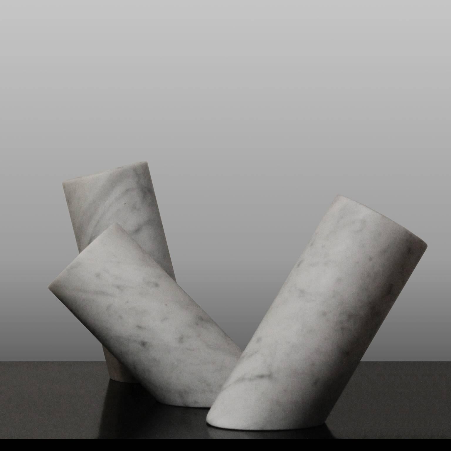 Other In Equilibrio Vases, Contemporary Hand-Carved Carrara Marble Vessels