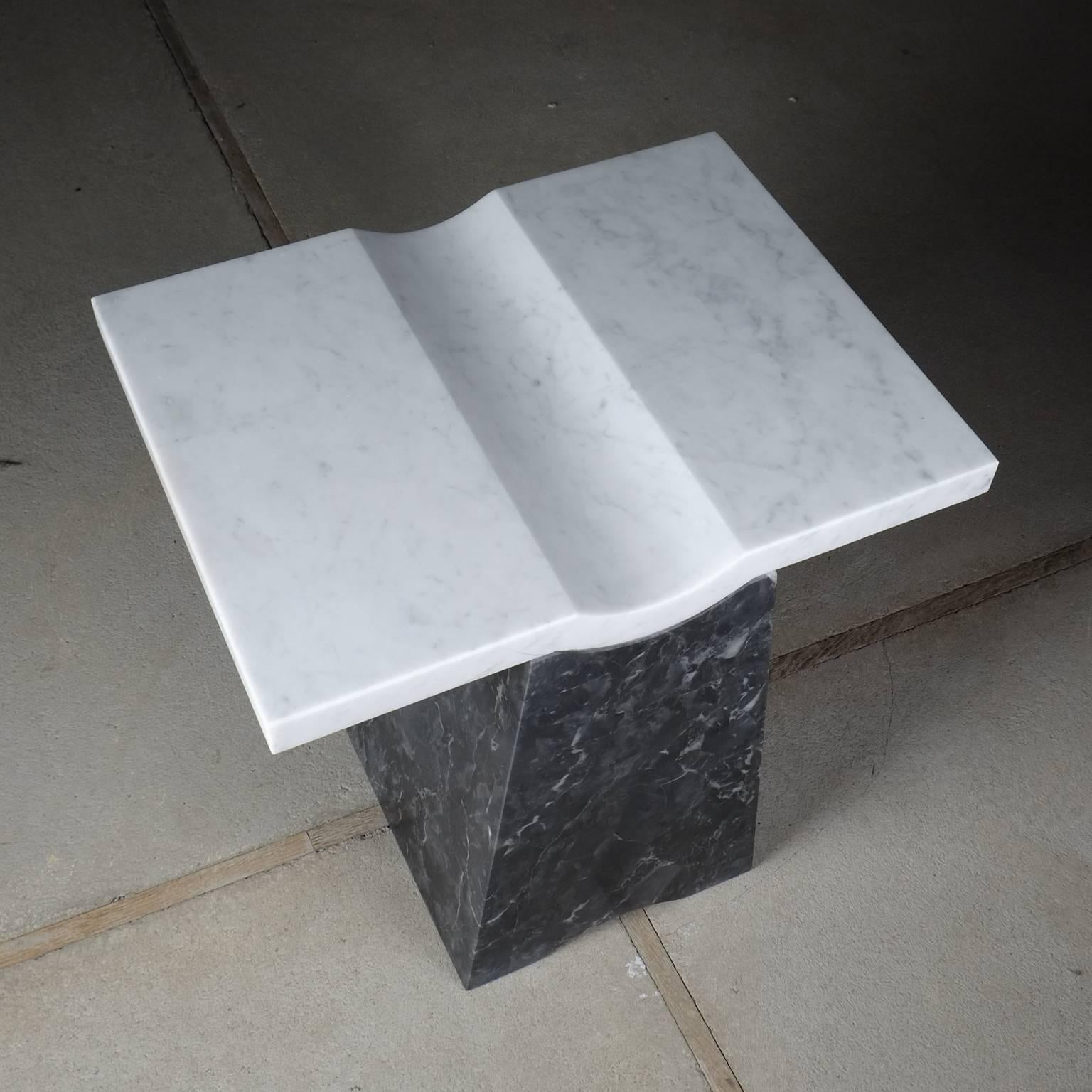 Coulee, Contemporary Marble Side Table For Sale 1
