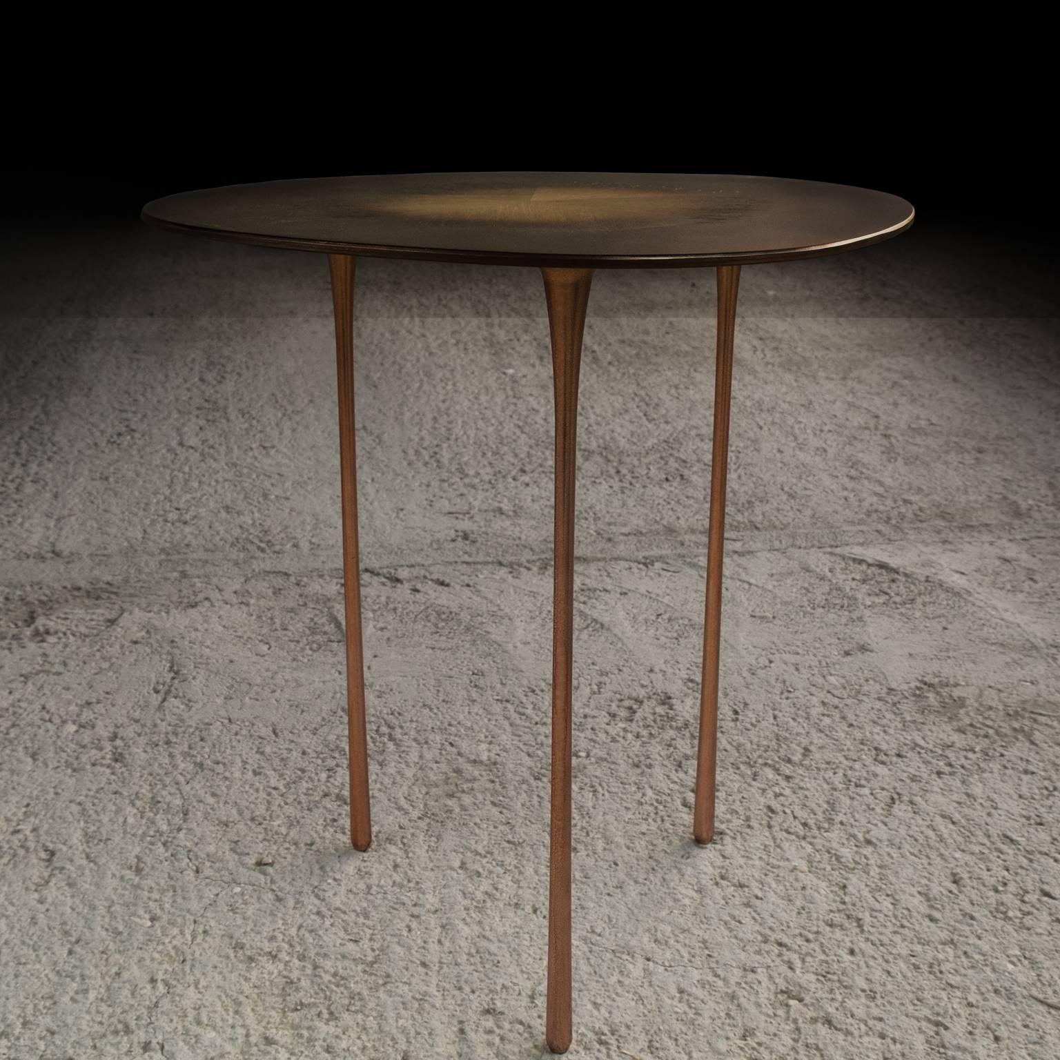 wood and metal side table