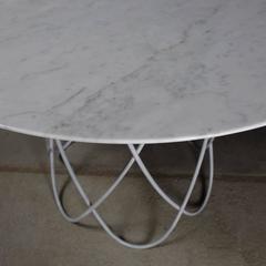Feather Dining Table, Contemporary Carved Marble Table