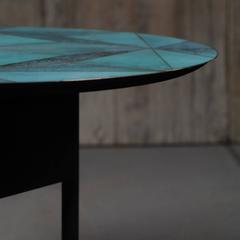 Marque' Coffee Table, Contemporary Inlaid Metal Coffee Table