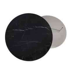 Zorro Coffee Table, Glass and Nero Marquina marble top