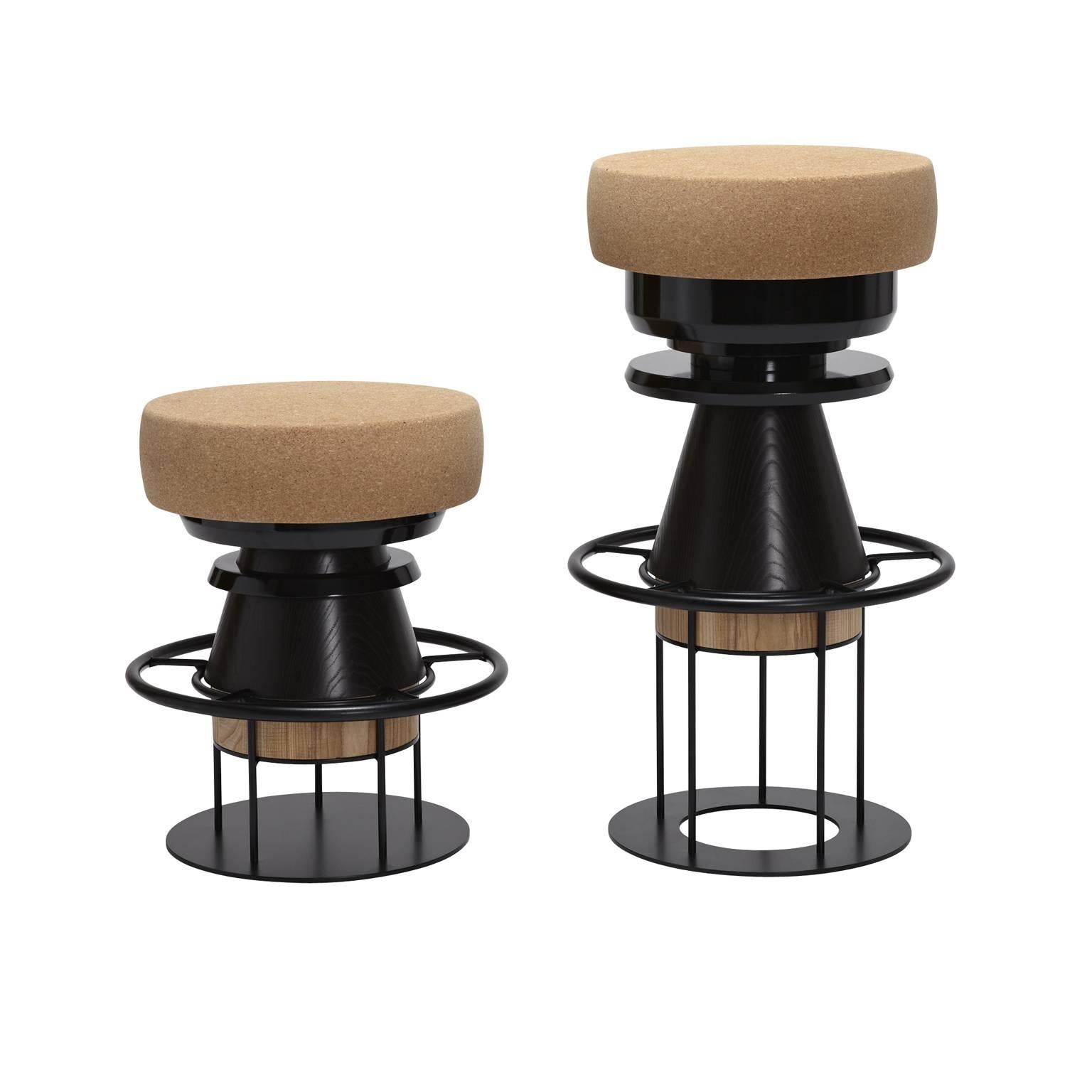 Tembo is a stool made of stacked pieces of wood, metal, and cork. This ‘modern TOTEM’ has a playful and bulky aspect recalling children’s toys and African tam-tam (Tembo means elephant foot in Swahili).
Note Design Studio is a collective of