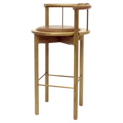Taburete de bar redondo con respaldo de barril Lloyd Modern