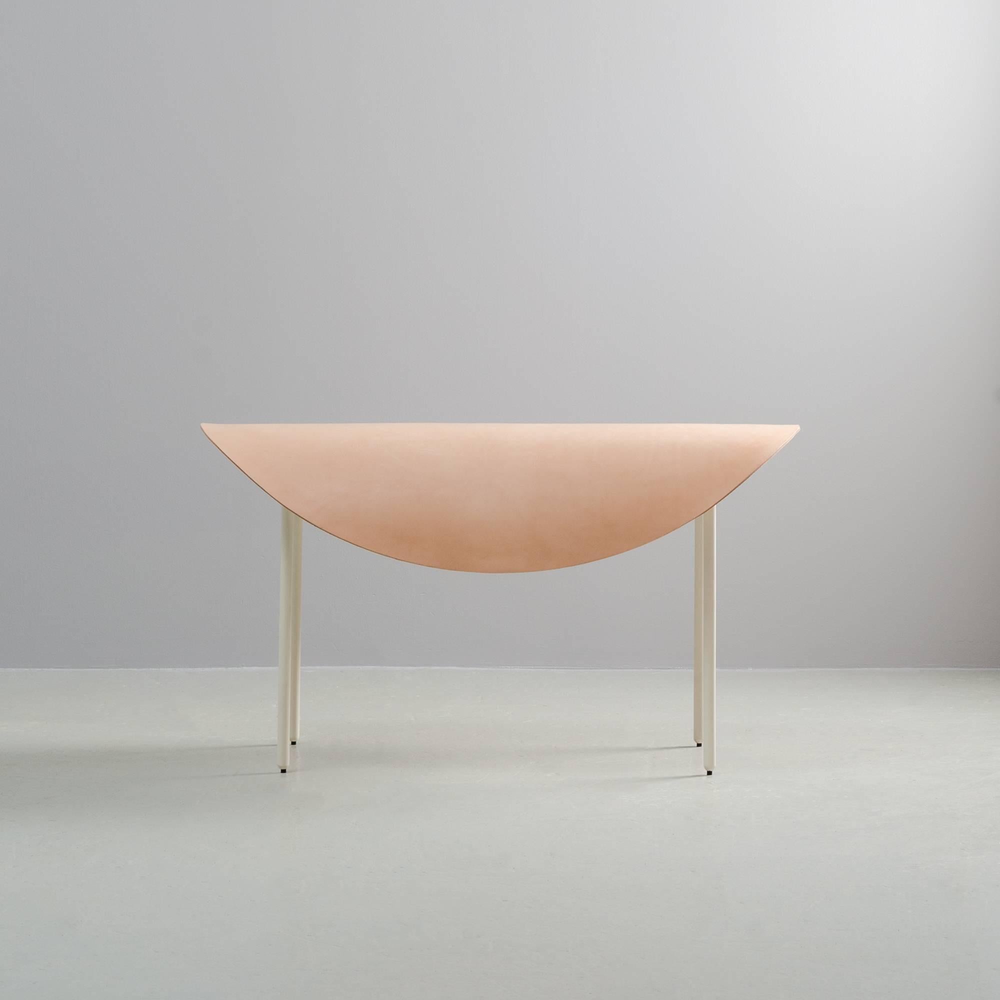 Minimalist The Tack Bench, Calen Knauf, Vegetable Tan Brown and Beige, Steel Leather For Sale