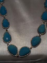 Rare Important Estate 18KT Gold Sleeping Beauty Turquoise Diamond Necklace Set