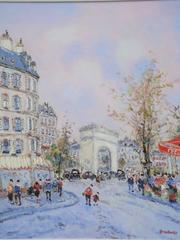 Rare Extra Large Deluxe Orig Jean Pierre Dubord Champs Elysees Paris Painting