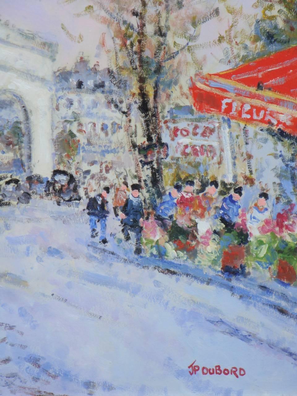 Rare Extra Large Deluxe Orig Jean Pierre Dubord Champs Elysees Paris Painting For Sale 2