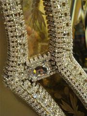 Magnificent Lrg Oval Venetian Glass Mirror Adorned with Swarovski Crystals!!