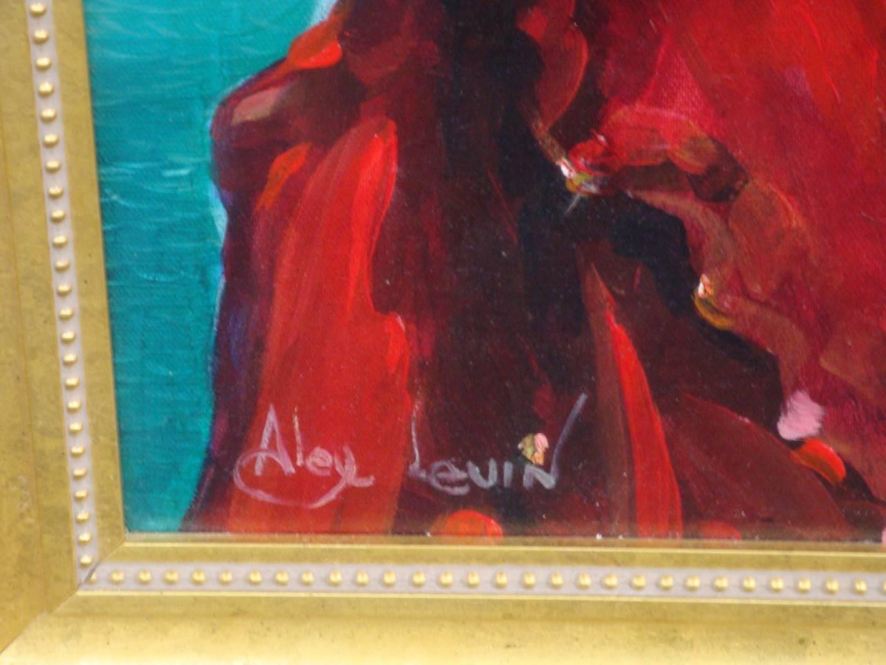 Magnificent Rare Framed Orig Alex Levin Painting 