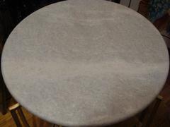 Sale! Outstanding Art Nouveau Round Pale Lavender and White Marble Side Table