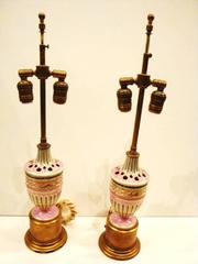 Magnificent Pair of Beautiful Rare 19th Century Sèvres Porcelain Bronze Lamps