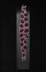 Rare Important Estate GAL Certified 60ct 18-karat Gold Ruby Diamond Bracelet