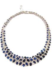 Going Back to Estate Rare 18-Karat Blue Sapphire Diamond Necklace
