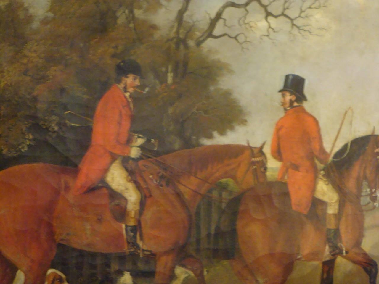 English Pair of Important Early 19th Century Washington Museum Horse Rider Paintings For Sale