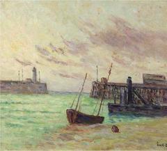 Original Wally Findlay 19th Century Artist Maximilien Luce Seascape Painting