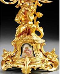 Massive 19th Century Museum Quality Sevres Bronze Cherub Candelabras