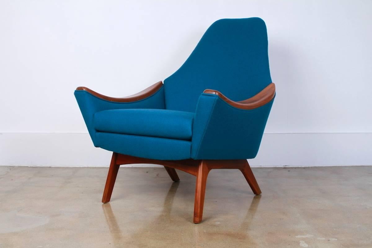 North American Mid-Century Adrian Pearsall Mama & Papa Blue Chairs For Sale