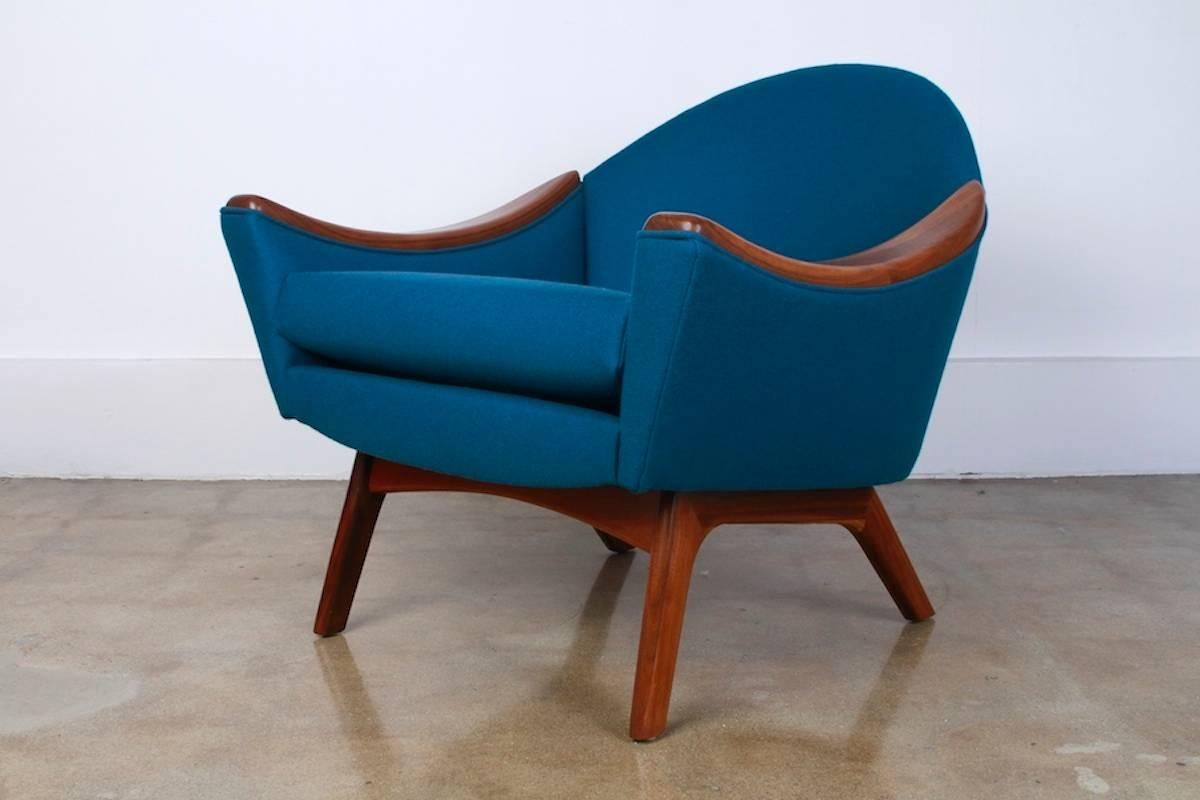 Stained Mid-Century Adrian Pearsall Mama & Papa Blue Chairs For Sale