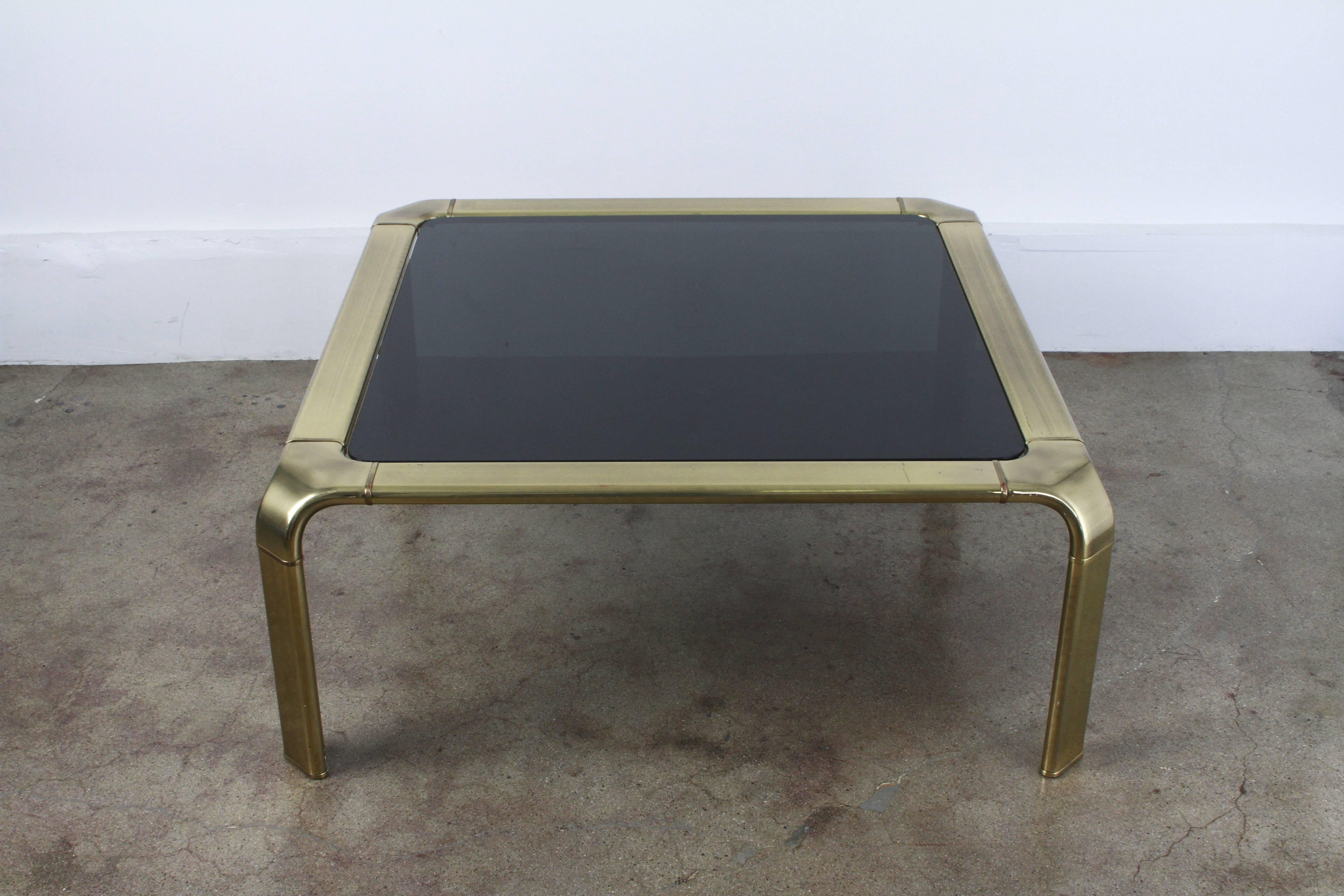 Widdicomb Waterfall Coffee Table in Brass and Glass In Good Condition In Los Angeles, CA