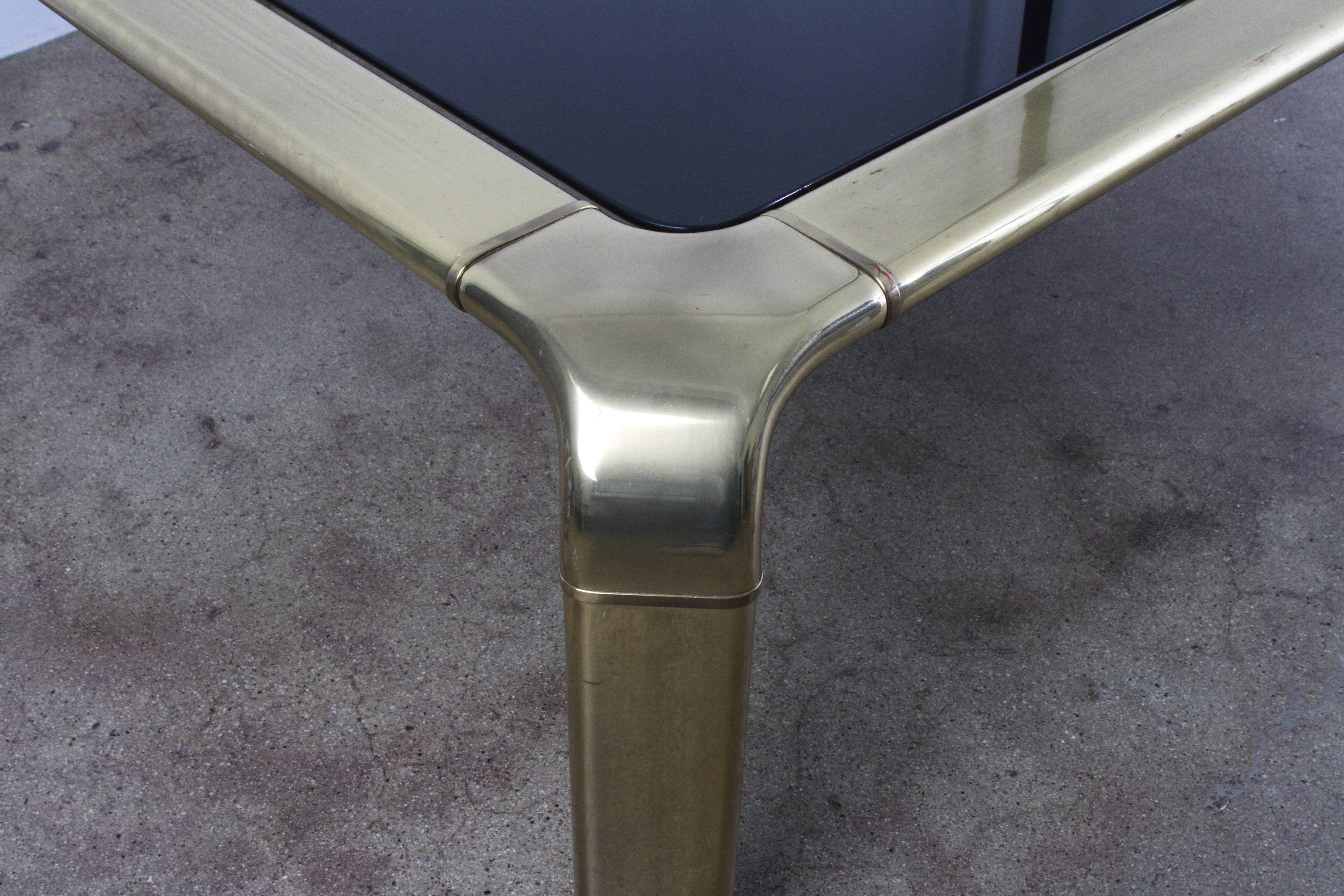 Late 20th Century Widdicomb Waterfall Coffee Table in Brass and Glass