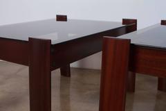Percival Lafer Rosewood and Smoked Glass Coffee and End Tables