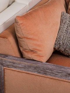 Swaim Custom Contemporary Mohair Sofa in Burnt Orange