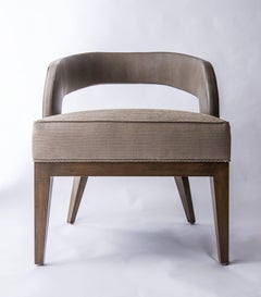 Custom Occassional Leather and Upholstered Chair