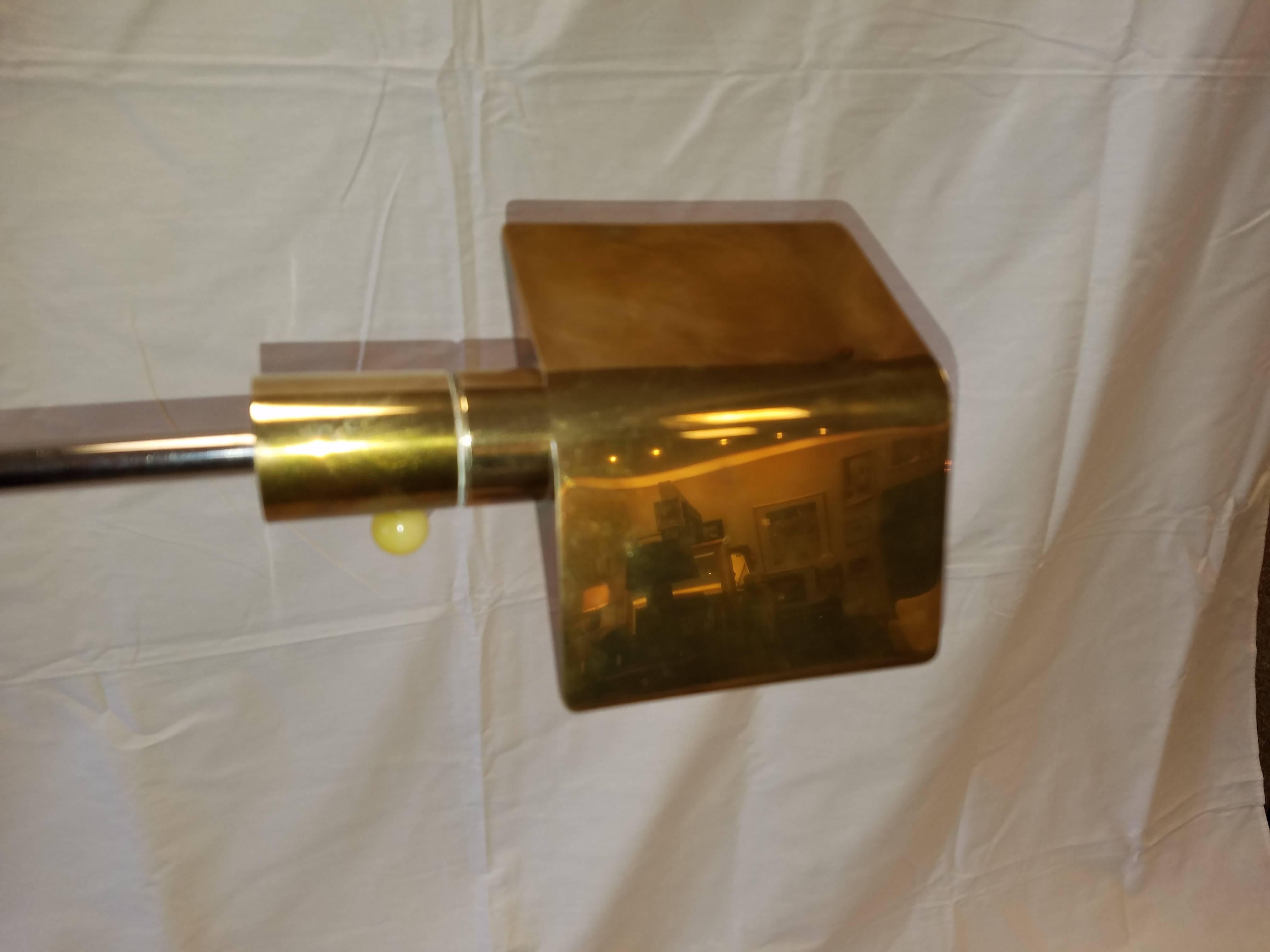 20th Century Vintage Cedric Hartman Adjustable Floor Lamp, Brass with Bakelite Switch