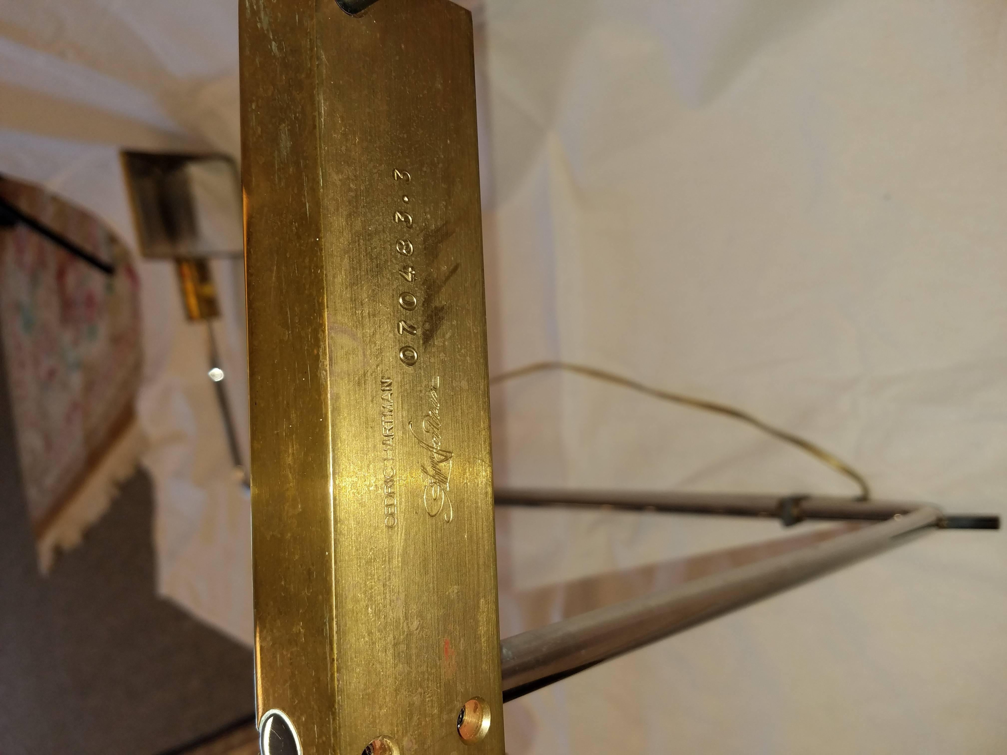 Vintage Cedric Hartman Adjustable Floor Lamp, Brass with Bakelite Switch 2