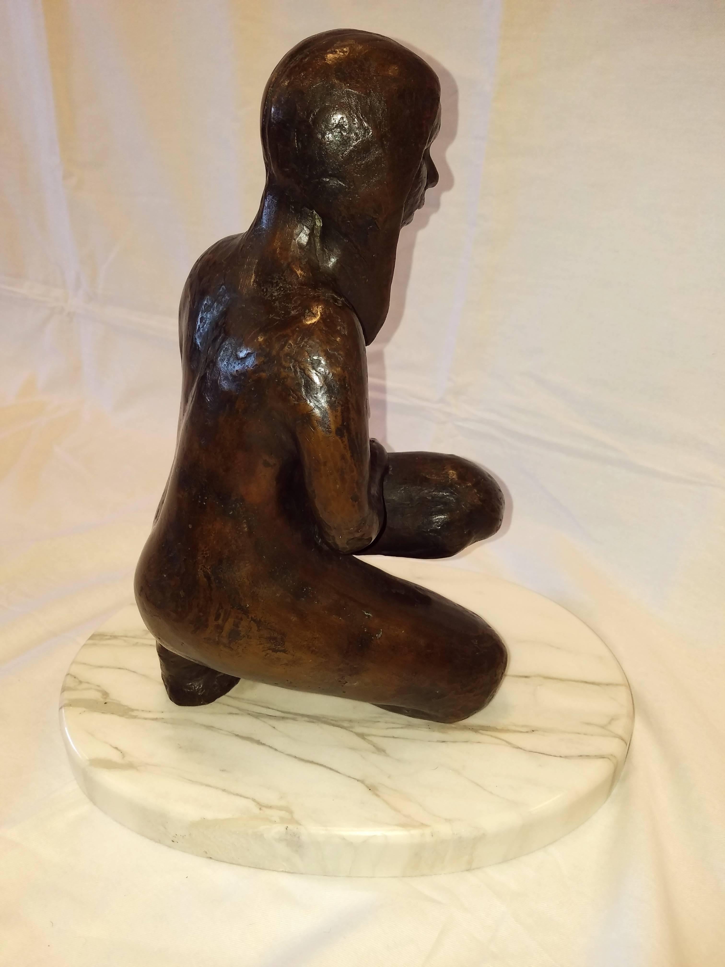 American Michael Naranjo Bronze, Nude Woman, Signed and Dated 1970 For Sale