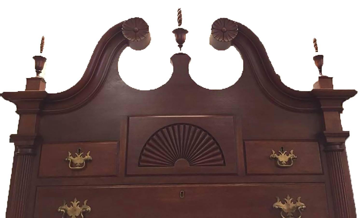 American Colonial Williamsburg Chest on Chest Highboy For Sale