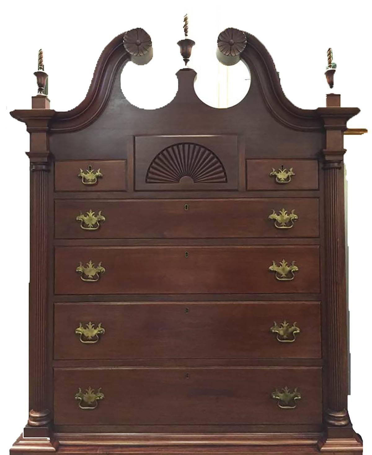 American Colonial Colonial Williamsburg Chest on Chest Highboy For Sale