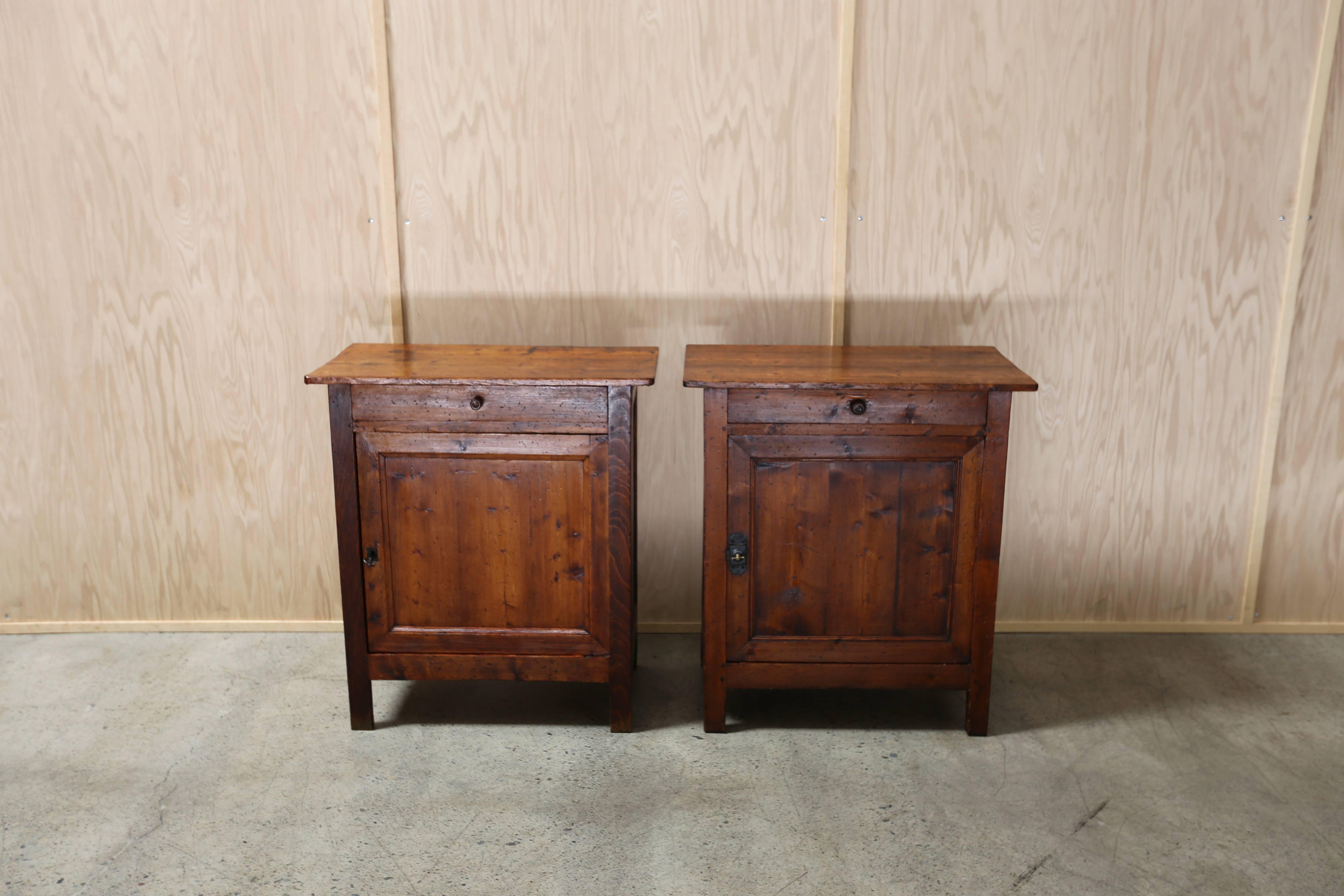 Pair of 19th Century Rustic French Confiture Cabinets In Good Condition In Denton, TX