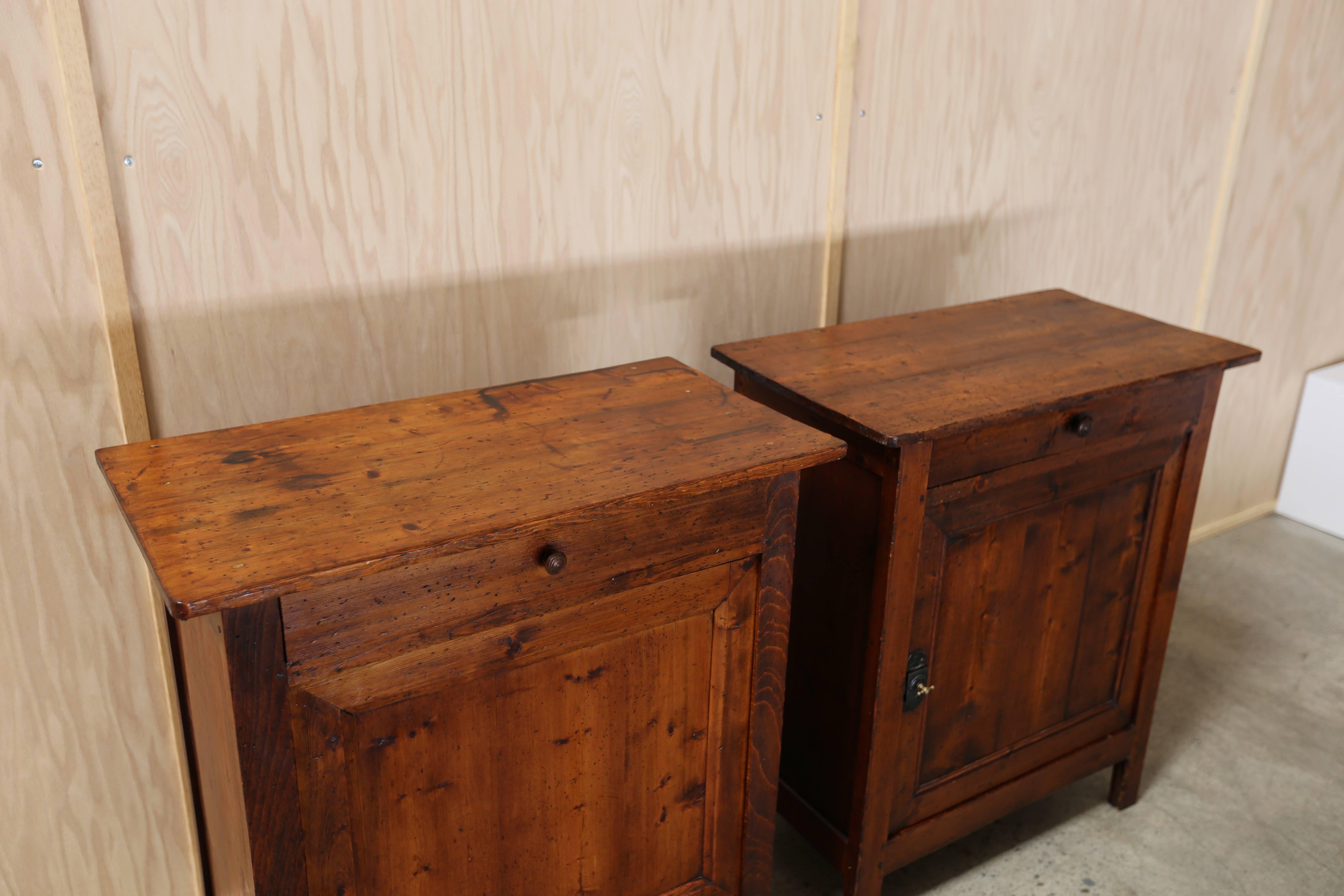 Pair of 19th Century Rustic French Confiture Cabinets 1