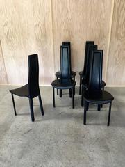Set of Six Italian Leather Dining Chairs