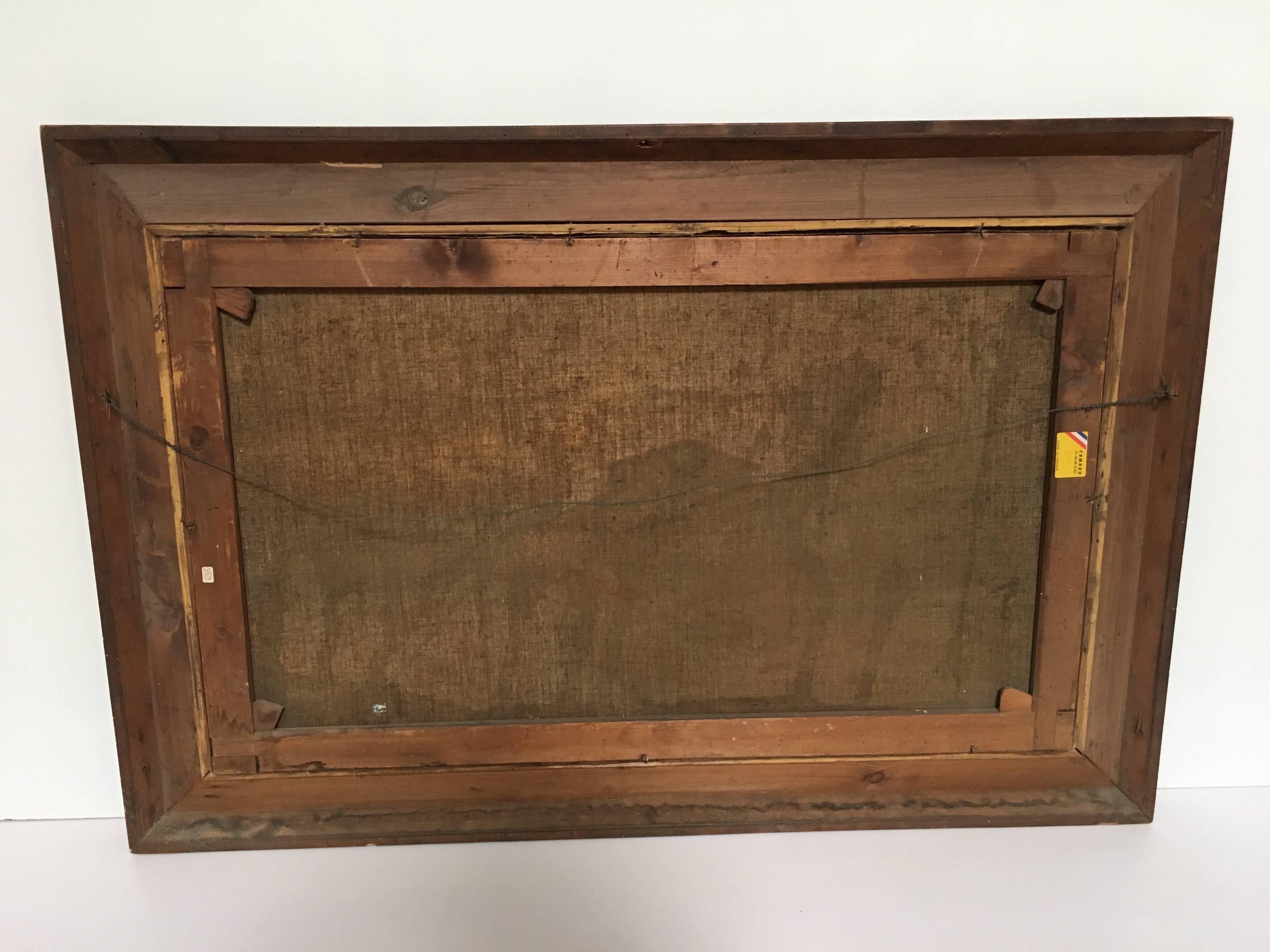 19th Century Lake House Oil on Canvas Painting For Sale at 1stDibs