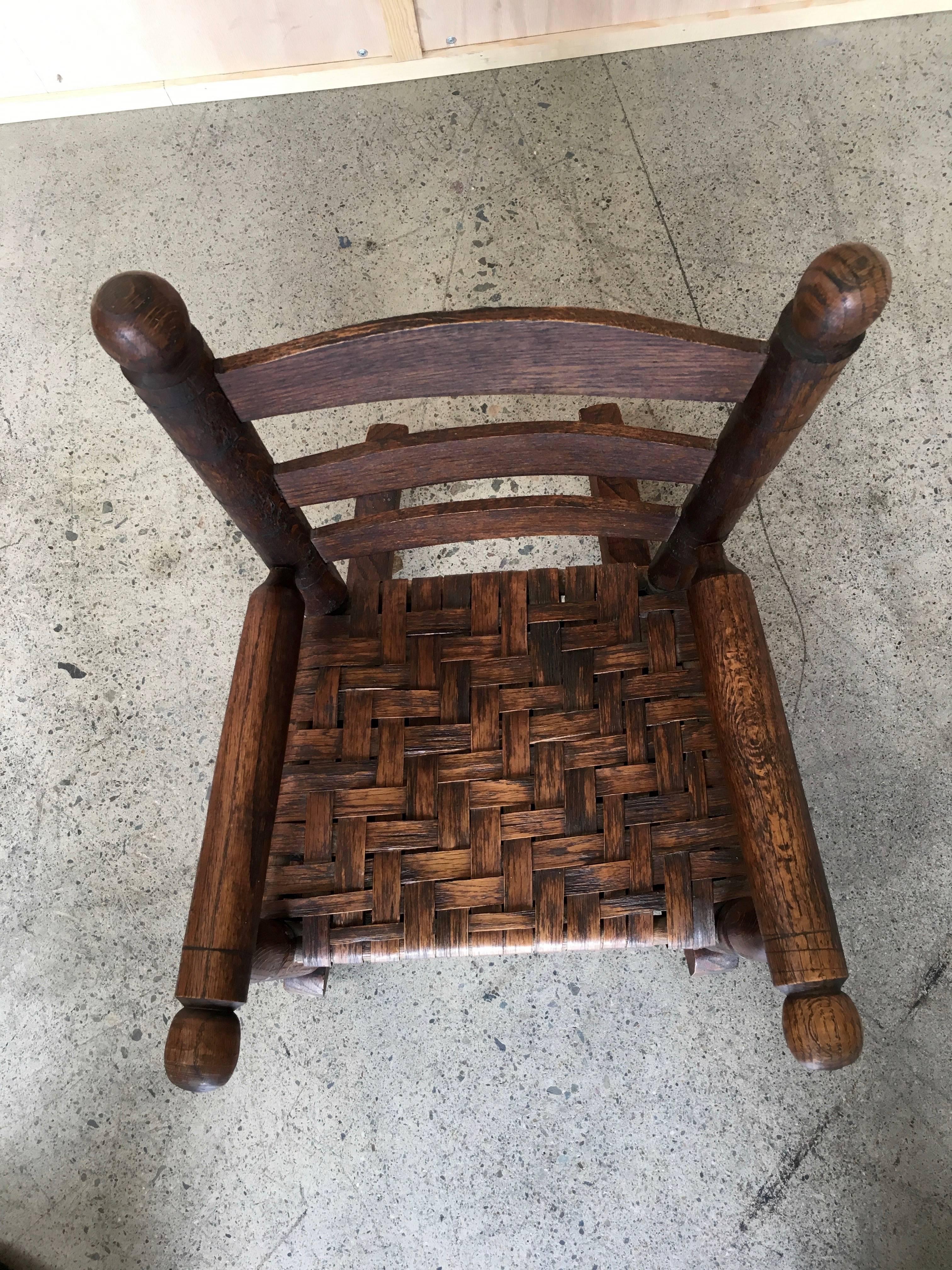 Unknown Basket Weave Country Childs Rocking Chair For Sale