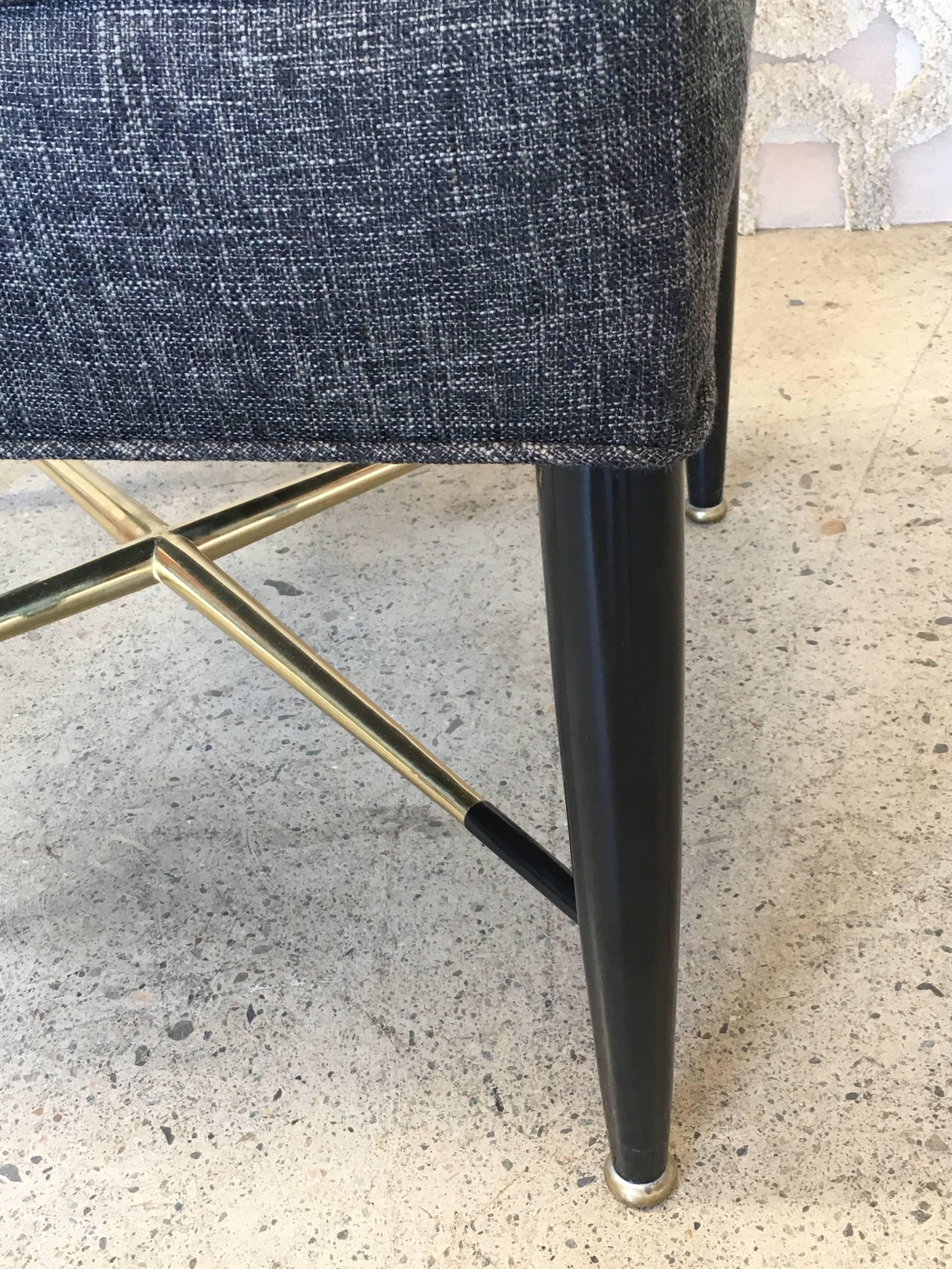 Pair of Tufted Mid-Century Stools In Good Condition In Denton, TX