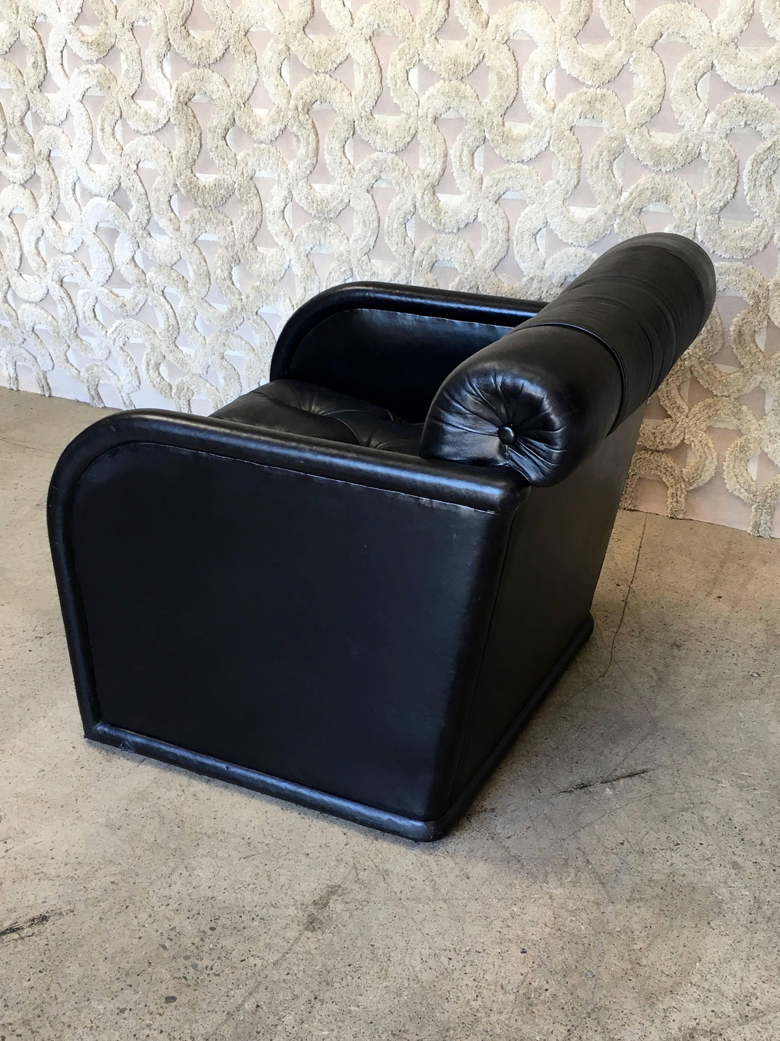 20th Century Modernist Leather Club Chair