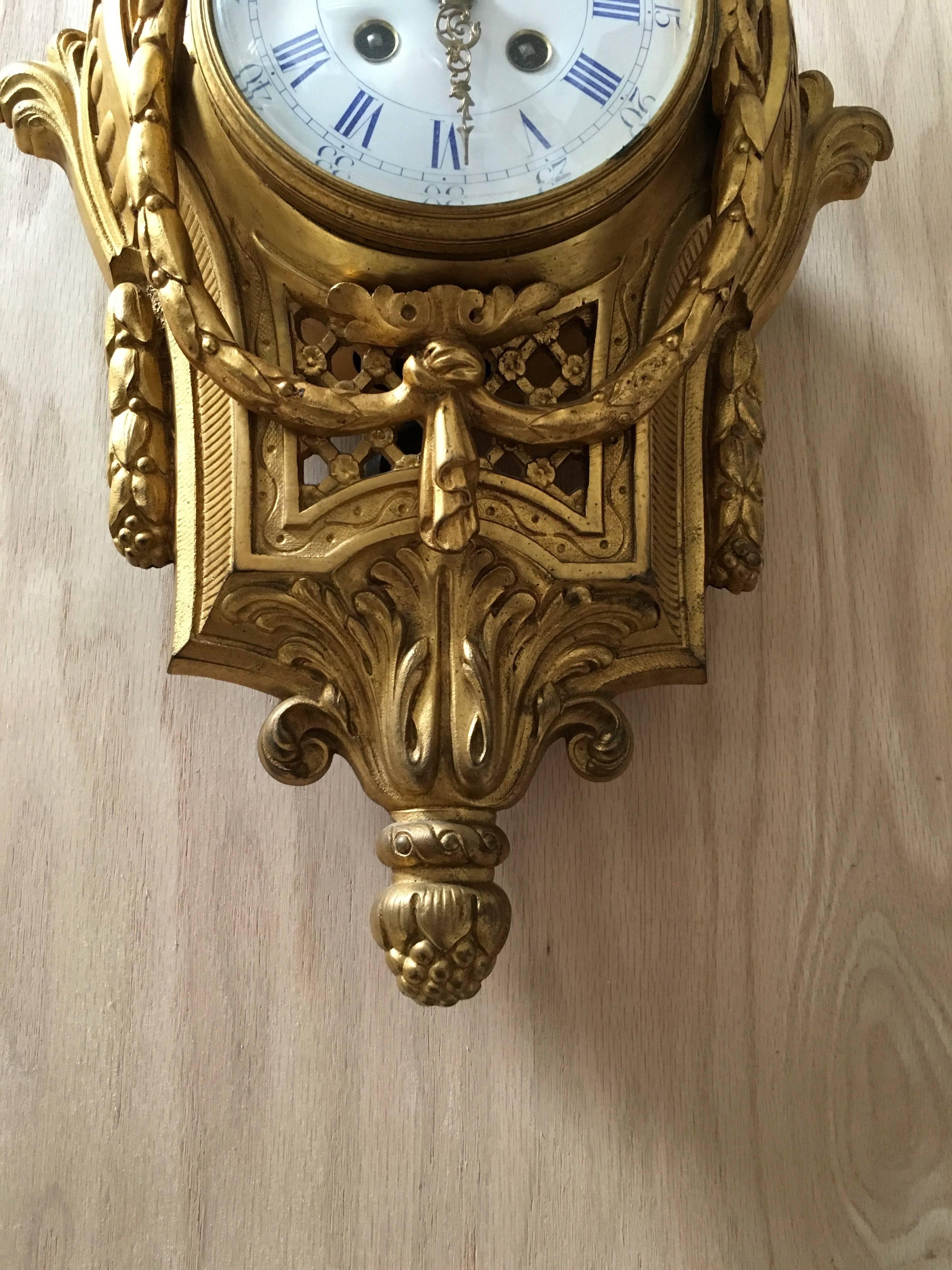 Antique 19th Century Bronze Cartel Clock 3