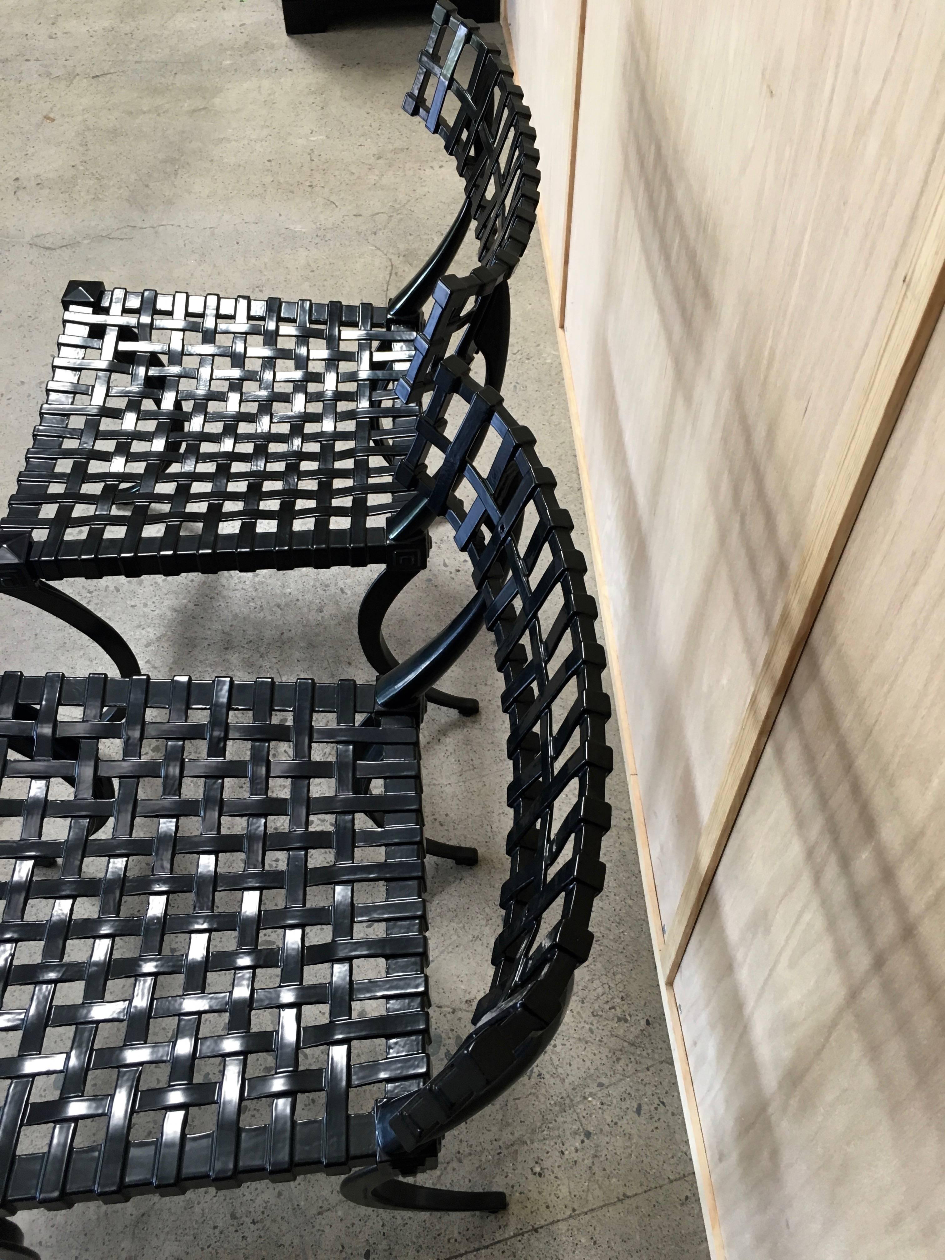 Pair of Klismos Cast Aluminium Chairs by Thinline In Good Condition In Denton, TX