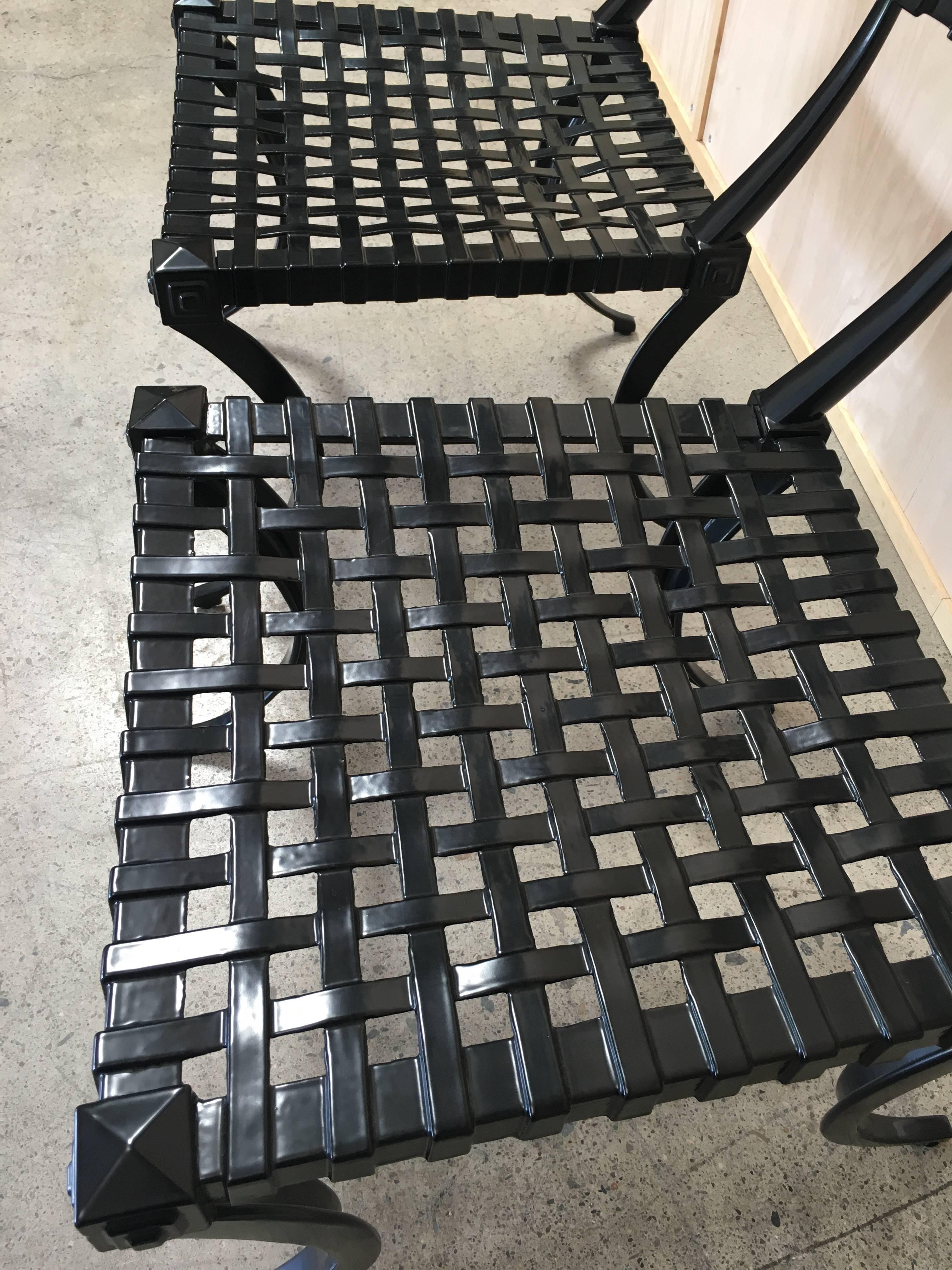 20th Century Pair of Klismos Cast Aluminium Chairs by Thinline