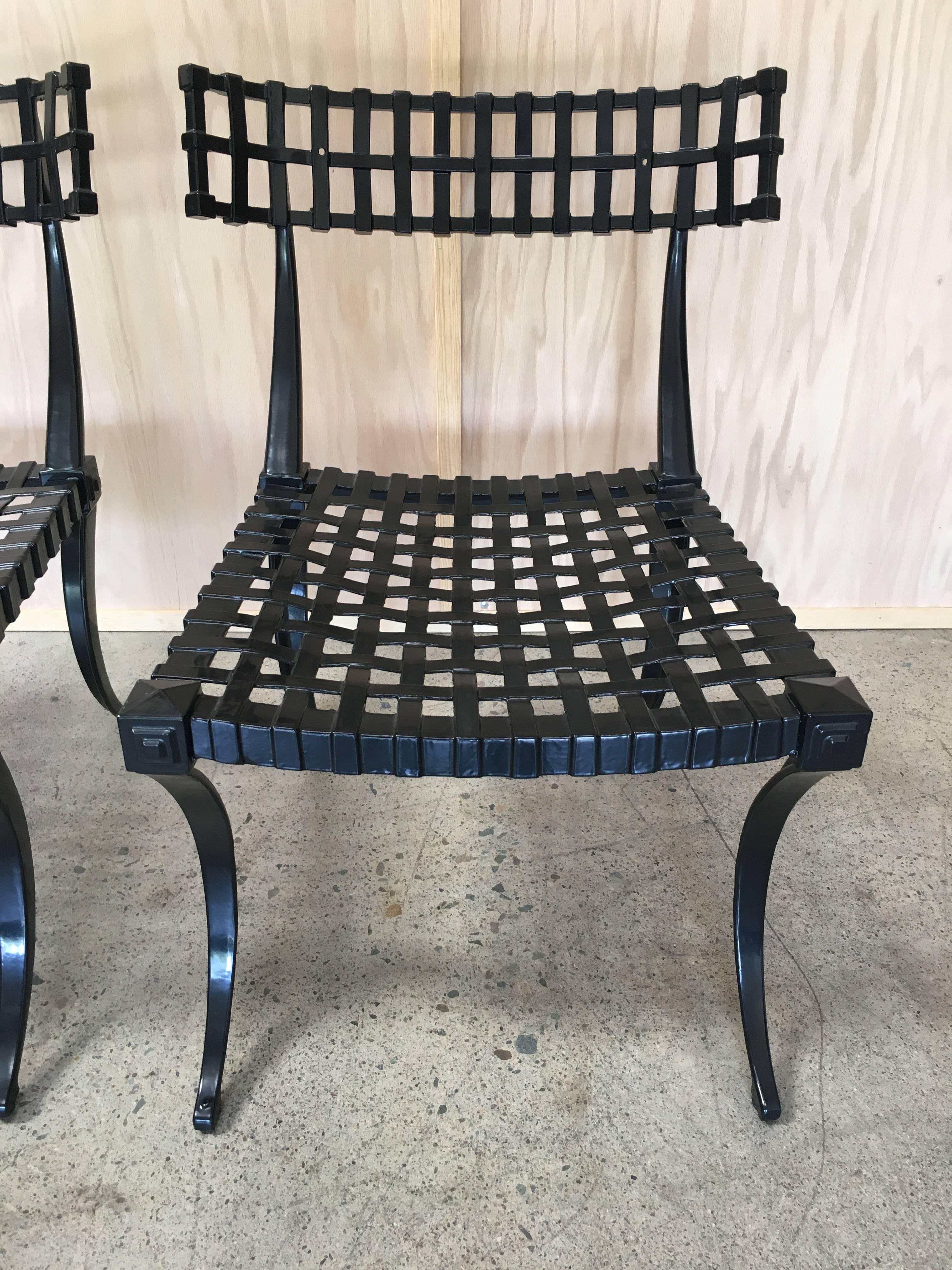 Pair of Klismos Cast Aluminium Chairs by Thinline 1