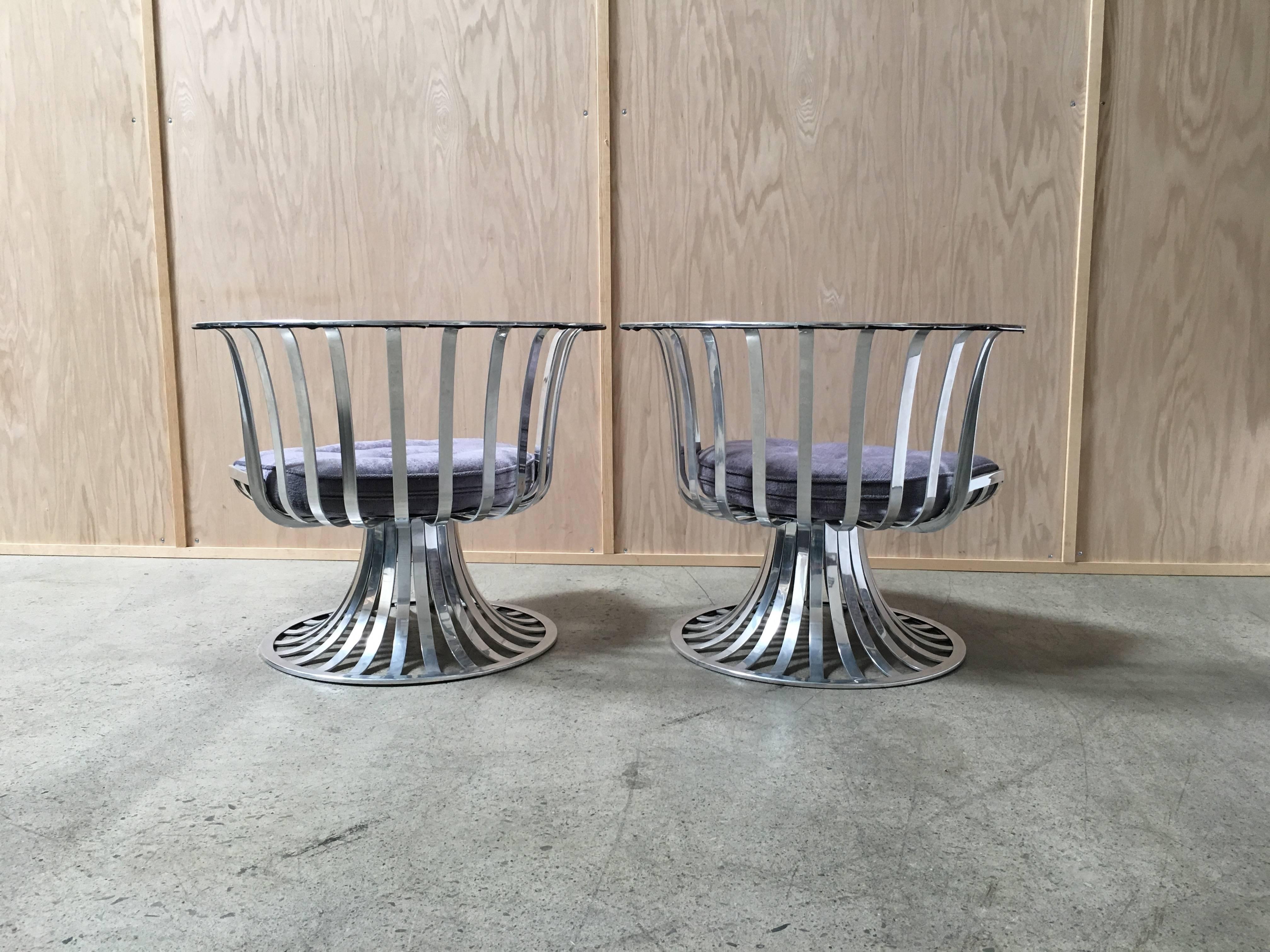 Mid-Century Modern Pair of Woodard Aluminium Spoke Chairs