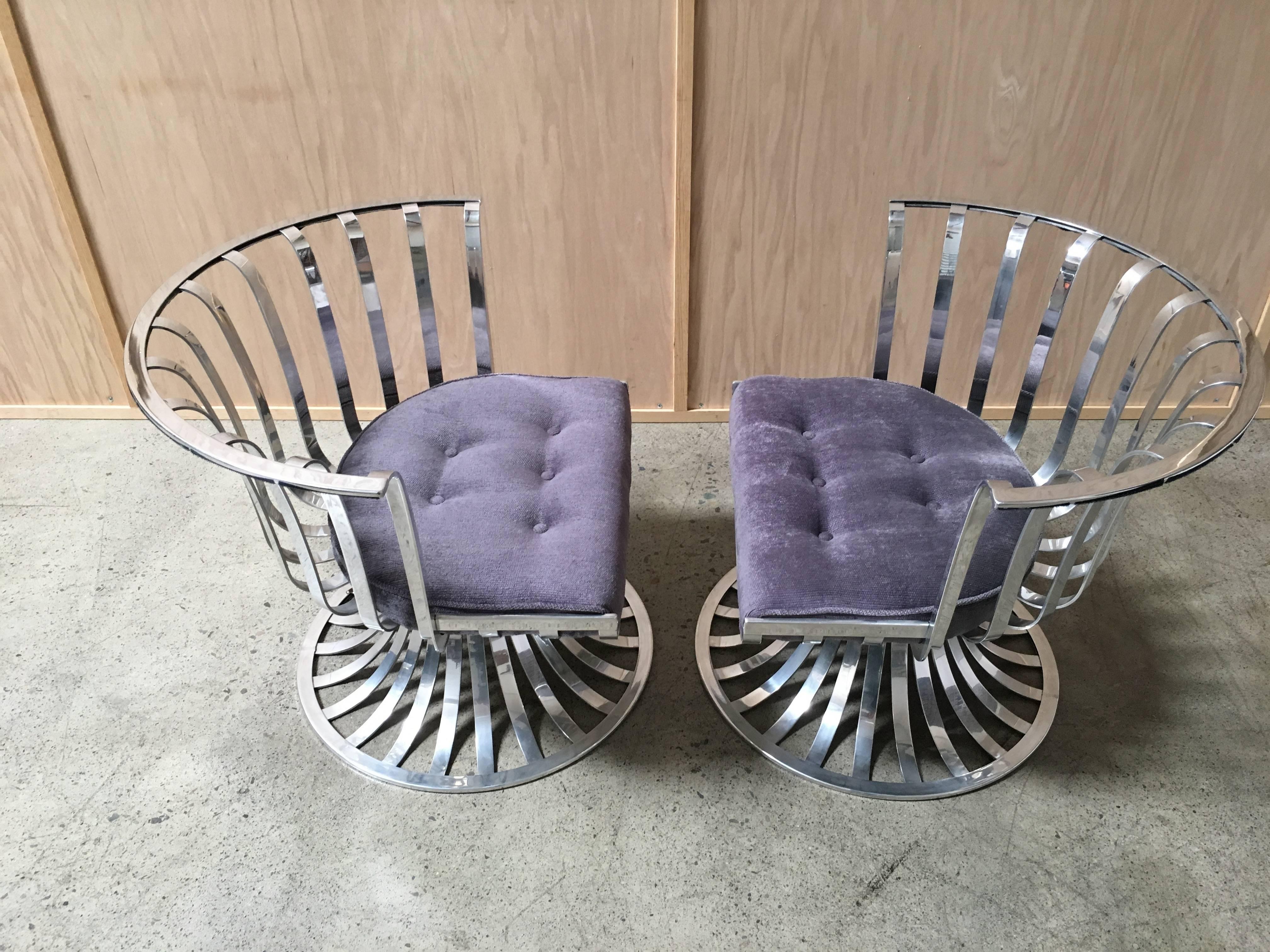 Aluminum Pair of Woodard Aluminium Spoke Chairs